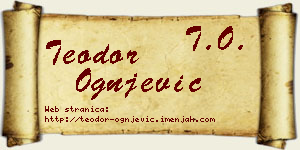 Teodor Ognjević vizit kartica